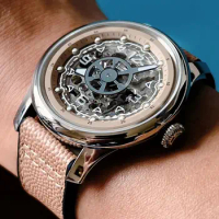 Titanium Automatic Watch Men 40mm Skeleton Watches Luxury Mechanical Wristwatches Mysterious Code Military Luminous Clocks 2024