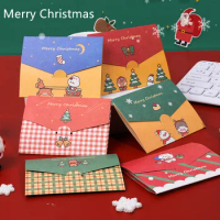 1Pcs / lot Christmas cards Cute cartoon pattern Greeting-cards Merry xmas New Year 2020 postcard Christmas Gift cards for child