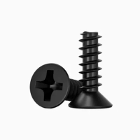 40pcs M1 M1.2 M1.4 M1.5 M1.6 M1.7 M2 KB Iron with black zinc plating Countersunk Head Phillips Flat-tailed self-tapping screws