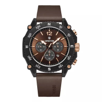 Expedition Expedition Jam Tangan Pria - Brown Rosegold - Rubber - 3009 ECRRGBO