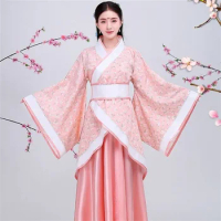 Chinese Traditional New Year Woman Performance Dance Hanfu Female Party Tang Suit Girls Cheongsam Dress Retro Costumes