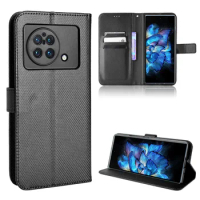 For Vivo X Fold Case Luxury Flip Diamond Pattern Skin PU Leather Wallet Stand Case For Vivo X Fold XFold Phone Bag