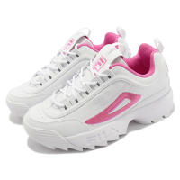 Fila 休閒鞋 Disruptor 2 女鞋 白 桃粉色 復古 鋸齒鞋 老爹鞋 韓國線 厚底 斐樂 4C113V112