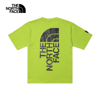 【The North Face】北面UE男款綠色舒適透氣大尺寸品牌印花短袖T恤｜8864PIZ