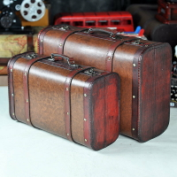 擺件美式創意木箱復古道具老式行李箱裝飾品櫥窗擺設拍照手提皮箱
