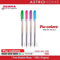 Zebra Pulpen Ballpoint Bolpoin Pen Semi Gel Pen Piccolors Pic Colors 0.7 mm Tinta Hitam Super Fine T