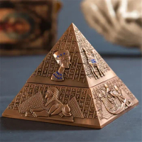 Metal Ashtray Smoking Accessories Pyramid Ashtray Herb Ashtray Weed Home Creative Furniture Decoration Egyptian Pharaoh