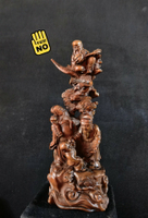 小葉黃楊木雕～福祿壽喜，高17直徑6.2厘米，重約169克，