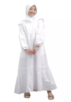 Fayrany Baju Gamis Anak Putih Jasmine FBG-AP-003 Bordir Putih