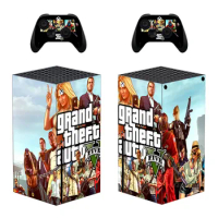 Grand Theft Auto V GTA 5 Skin Sticker Decal Cover for Xbox Series X Console and 2 Controllers Skins Vinyl