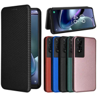 For TCL 50 5G Luxury Flip Carbon Fiber Skin Magnetic Adsorption Protective Case For TCL 50 5G Phone Bags