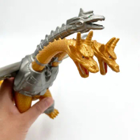 Anime Godzilla Mecha King Ghidorah Gold King of The Rodan Monster PVC Model 3 Head Dragon Dinosaurs Action Figure 18cm Kids Gift