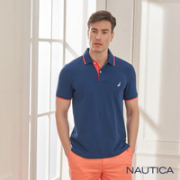 【NAUTICA】基本款素面短袖POLO衫(深藍)