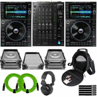 Original New Denon SC6000 PRIME Pro DJ Media Players Pair w X1850 PRIME Club Mixer Pack