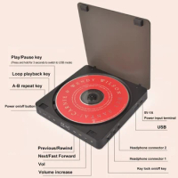 Portable CD Player 3.5mm USB HIFI Walkman Disc Digital Display Learning Retro CD Disc Support CD/MP3/WMA Retro Home Audio Player