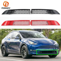 Car Front Bumper Grill Mesh Grille Honeycomb Ring Cover Trim Middle Anti-Insect Net for Tesla Model Y 2020 2021 Exterior Parts