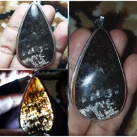 Liontin Batu Akik Natural Motif Gambar Pasir Intan Air Laut Antik 4