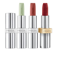 【PRADA 普拉達】潤唇膏/革紋極霧/柔霧系列啞光唇膏3.8g任選1入(Green經典潤唇/B03醜赤棕/B107顯白裸棕)