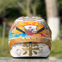 台灣公司貨 免運 可開票 個性戰神招財貓頭盔摩托車越野全盔男女四季帶尾翼安全帽