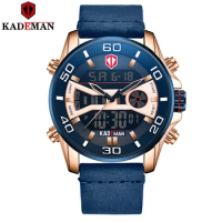 2020 KADEMAN Men's Fashion Sport Watches Men Quartz Analog Date Clock Leather Military Waterproof Wrist Watch Relogio Masculino
