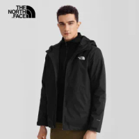【The North Face】北面男款黑色防水透氣三合一外套|7WAHJK3