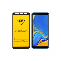 【YANG YI 揚邑】Samsung Galaxy A7 2018 全膠滿版二次強化9H鋼化玻璃膜6D防爆保護貼(黑)