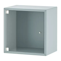 EKET 壁櫃附玻璃門板, 淺藍灰色, 35x25x35 公分