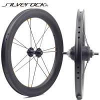 SILVEROCK Carbon Wheelset 5 Speed 16 x1 3/8" 349 Rim Brake Wheels for Brompton 3sixty Folding Bike Glod Wheel