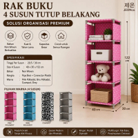 [COD] RAK BUKU NEW 5 Tingkat 4 Susun (PENUTUP BELAKANG) Kain Portable Lemari Tempat Penyimpanan Baju