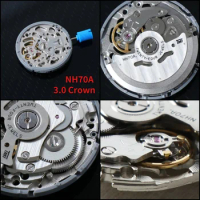NH70 Japan Original Self-winding Mechanical Automatic Movement Silver Skeleton For Seiko NH70A Replacement Movement Watch Parts