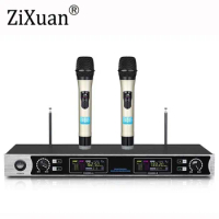 Top Quality EW240 2 Channel Wireless Microphones System UHF Karaoke System Cordless 2 handheld Mic bodypack Home Party