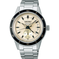 【SEIKO 精工】官方授權 Presage 60年代復刻動力儲存顯示機械男腕錶米白色-40.8mm(SSA447J1-SK008)
