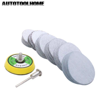80-600 Mixed Grit 2 Inch Sander Disc Sanding Disk Sand Paper with 50mm Polish Pad Plate for Dremel 3000 Abrasive Tools