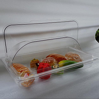 面包水果籃蛋糕食物展示盤帶蓋罩托盤自助餐罩盤試吃盤透明翻蓋