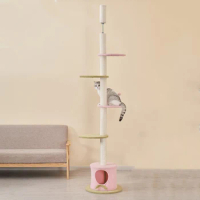 Cat Climbing Frame Nest Tree, Big Cat Tree, Floor to Ceiling, Tower, Scratching Post, Modern
