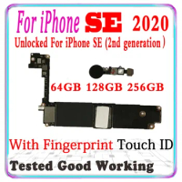 For iPhone SE 2020 4.7" Full Working Motherboard With Touch ID 64GB 128GB 256GB Logic board With IOS System Support Update Plate