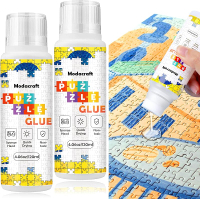 2 Pack 120ml Jigsaw Puzzle Glue with New Sponge Head Suitable for 1000/3000/5000 Pieces of Paper and