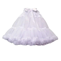 Women fluffy bubble tutu skirt white ruffled petticoat girl puffy half slip prom crinoline underskirt colorful short under skirt