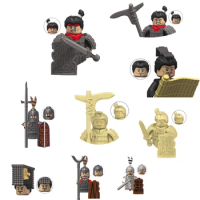 Qin Empire Han Dynasty Ancient War Soldiers Action Figure Helmet Armor Accessories Building Blocks Brick Toys For Children