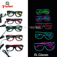 NEW Style Double Colors Flickering EL wire LED Neon GLowing Glasses Lighting Colorful Glowing Gifts For Party Decoration