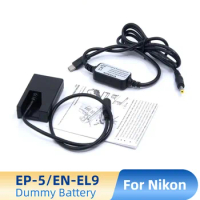 EN-EL9 Dummy Battery EP-5 DC Coupler USB Type C to DC Cable for Nikon D40 D40X D60 D3000 D5000 Camera