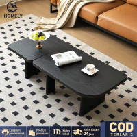 COD Meja Kopi Ruang Tamu Sudut Bulat Aman Keluarga MDF Anti Gores Kombinasi Modular Tinggi 40.5cm - 