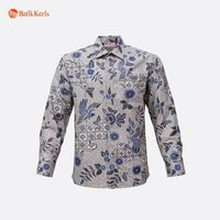 Batik Keris Kemeja Batik Reguler Fit Lengan Panjang Motif Rona Laras 16 Stone Grey
