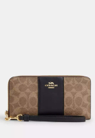 COACH Long Zip Around Wallet In Signature Canvas With Stripe