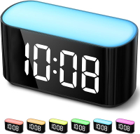 HOUSBAY Digital Alarm Clock for Bedrooms - Large Display Easy to Read Across The Room 7 Larger Color