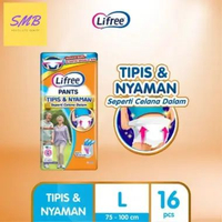 Lifree Popok Celana Dewasa Tipis & Nyaman L16 Pampers Diaper