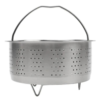 For Stainless Steel Rice Cooker Steamer Pot Steamer Basket Silicone Handle Silver Stainless Steel Home Replacement