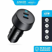 Anker PowerDrive III Duo USB-C Car Charger fast charging 40w 2-port each 20W power IQ 3.0 Type C - A
