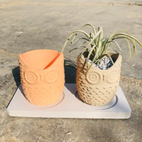 Animal Owl Cement Flower Pot Mould Silicone Molds for Cement Planter Gardening Flower Pot Pen Holder Plaster Mold