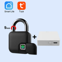 Remote Control Unlock Tuya Bluetooth Fingerprint Padlock Biometric Fingerprint Door Lock Anti-Theft Lock Security Smart Life APP